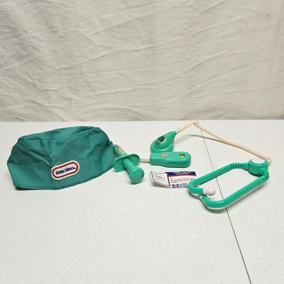 Little Tikes Toy Doctor Medical Kit KidsTeal Green Pretend Play Set Scrub Cap