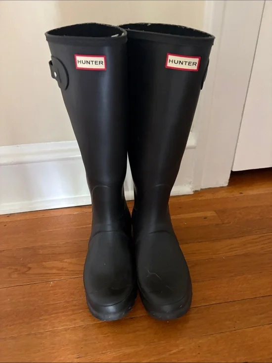 Hunter Black Tall Rain Boots