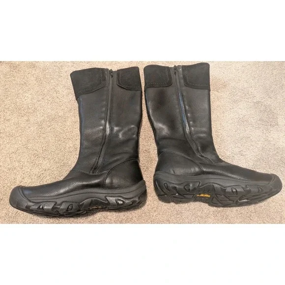 KEEN Dry Women's Black Leather Tall Boots Size 6.5