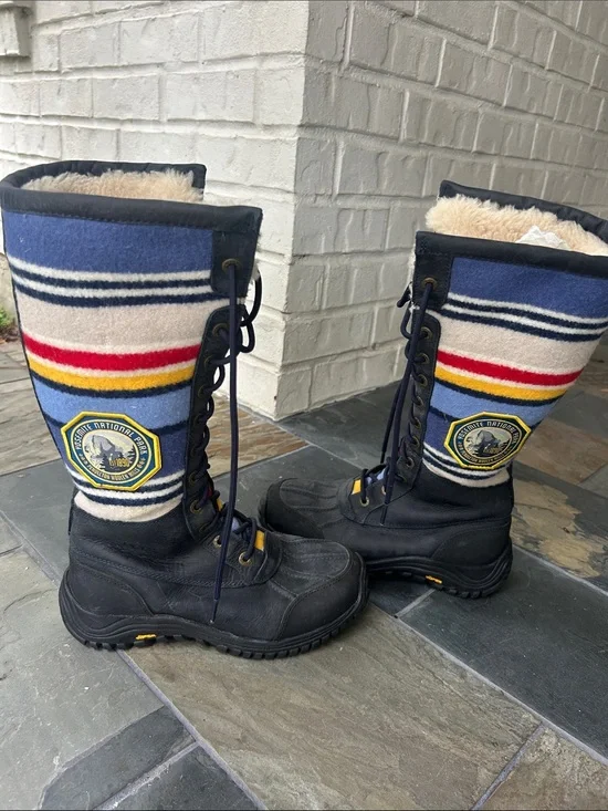 UGG x Pendleton Adirondack Tall Yosemite Boots 7 Waterproof Wool Leather