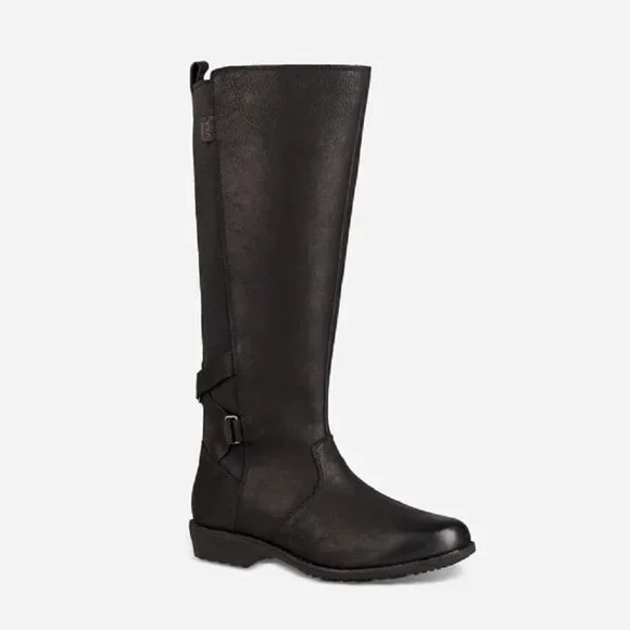 New! Teva Women's Black Ellery Tall Bison Boots Size 5