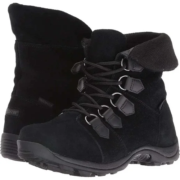 NWT Baffin‎ Women's Verbier Snow Boot Black Suede Lace Up Size 7