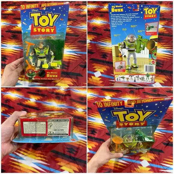 Vintage 1998 Pixar Disney Toy Story Big Blaster Buzz Mattel # 19001 New & Sealed