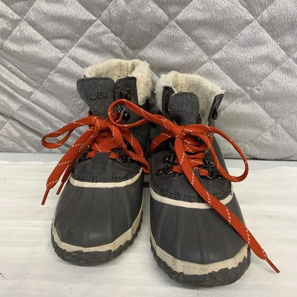 JBU Jambu Snow Boots‎ Womens 7.5M Waterproof Lace Up Faux Fur Lined Gray