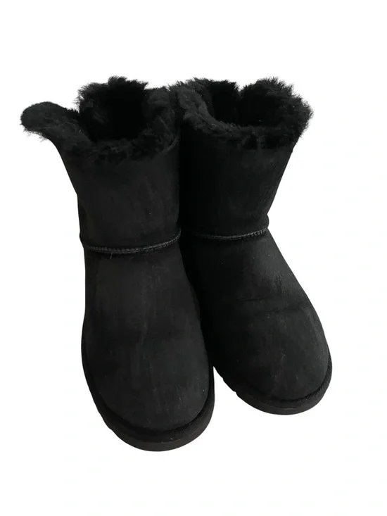 UGG Classic Mini Bailey Bow II Women's Black Short Shearling Boots Size 7