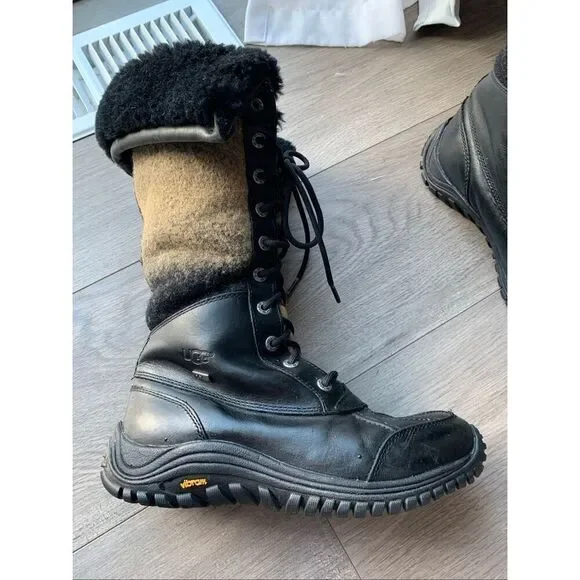UGG Australia Adirondack Tall Black Brown Ombre size 7