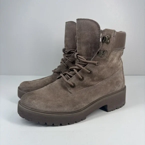 Timberland Carnaby‎ Cool 6-Inch Waterproof Boots Women's US 9 Taupe Suede A1SKB