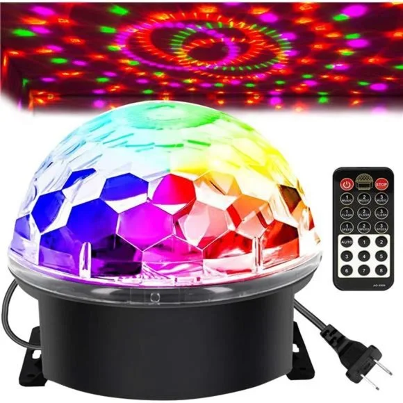 Disco Ball Dj Strobe Light with 6 Colors, Sound Activated,( 7'' Big Size)