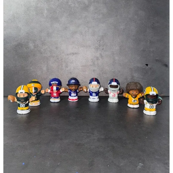 Little People NFL New York Giants & Green Bay Packers Figure Lot 8pc