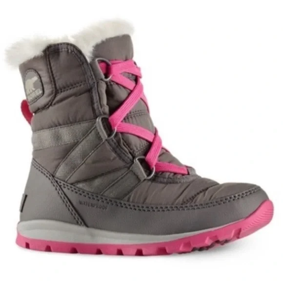 Sorel Whitney Short Lace Up Snow Boot Gray Pink Women's 6  Winter Snow Boots