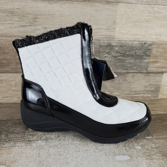 Khombu Megan Womens Winter Boots Sz 8 Wide Waterproof Front-Zip