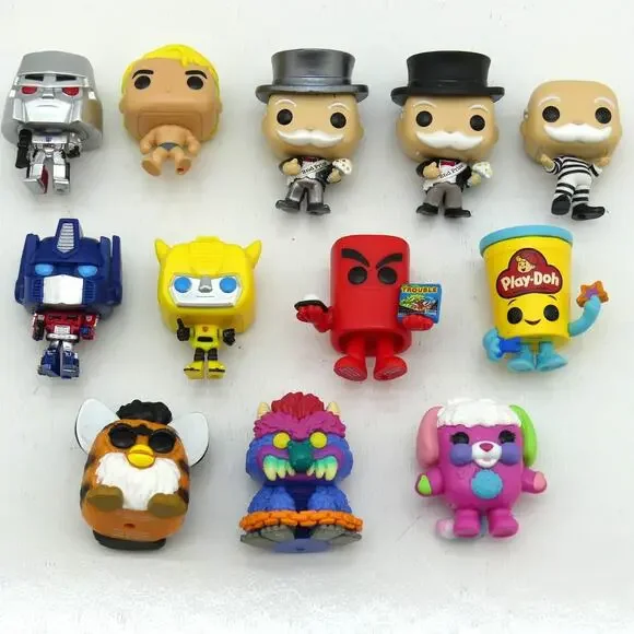 Lot of 12 Mixed Funko Pop Vinyl Figures Parts Monopoly Transformers Furby Toys