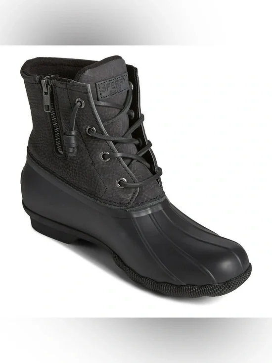 Sperry Top-Sider Sweetwater Duck Boots Womens Size 8 Black Rubber Waterproof
