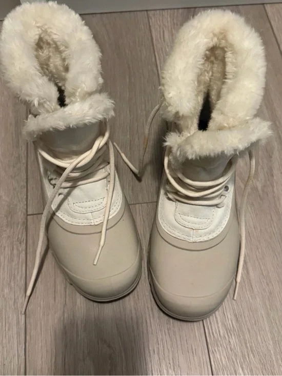 Sorel Cream Faux-Fur Lace-Up Winter Boots