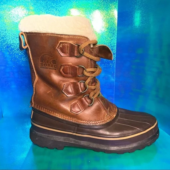 Sorel Leather Winter Insulated Duck Boots Womens Sz 9