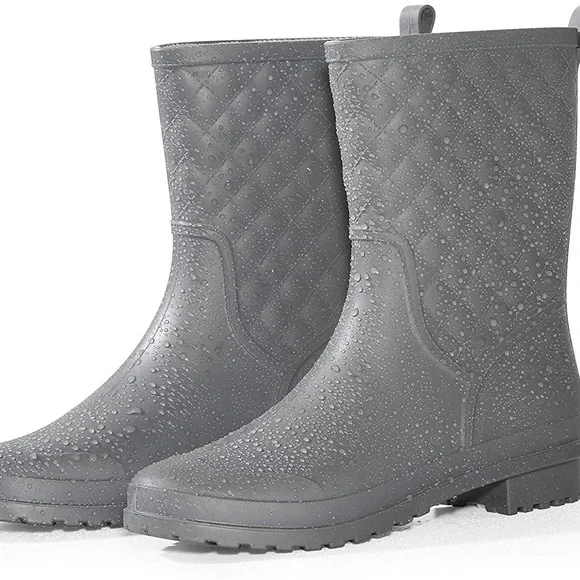 Petrass Women's Grey Waterproof Rain/Gardening Boots