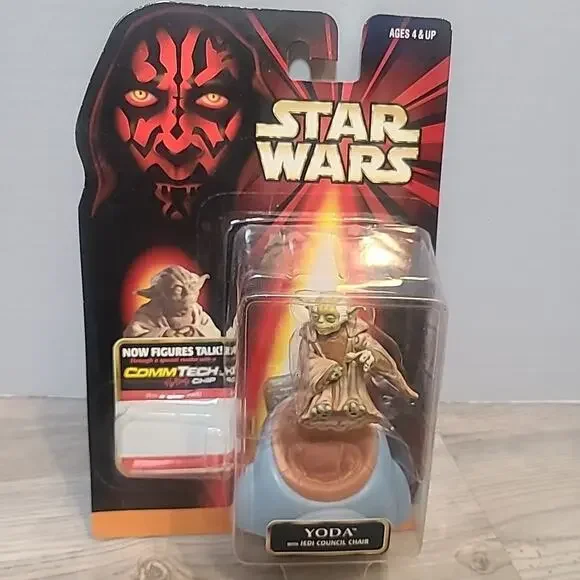 New Star Wars Episode 1 Yoda Jedi Council Chair Hasbro 1998 Commtech Chip