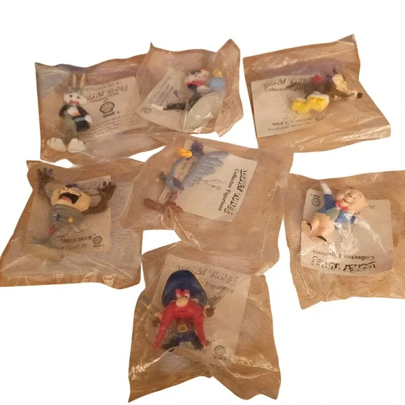 Vintage 1990 Looney Tunes Applause Set 7 Bugs Taz Sam Road Tweety Porky Wilie