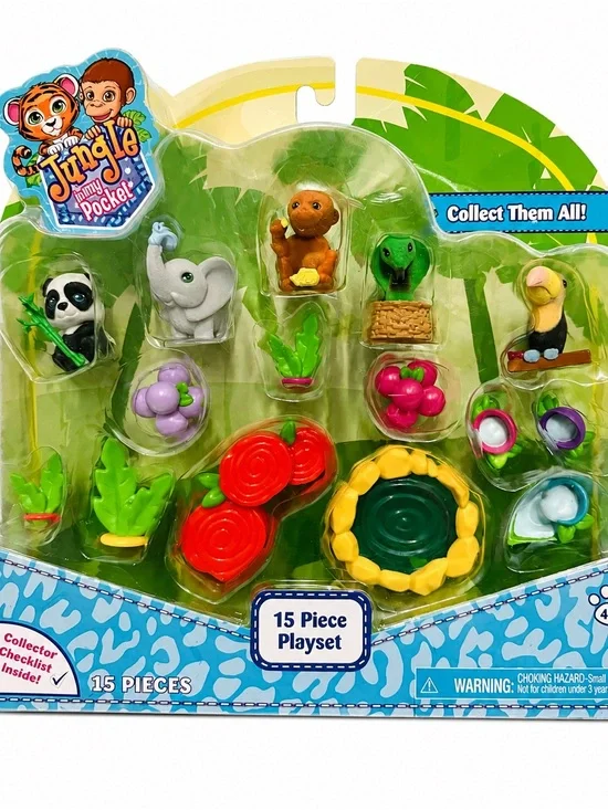 Jungle in My Pocket 15-Piece Kids Toy Playset - Green & Multicolor