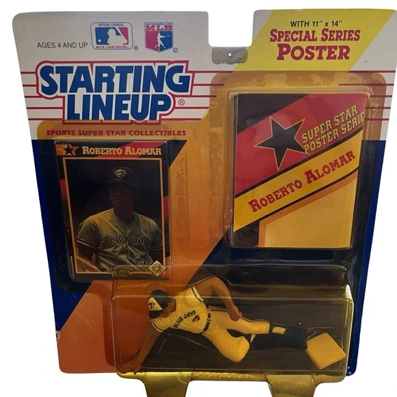 1992 Starting Lineup Roberto Alomar Toronto BlueJays Action Figure Cards MLB 5