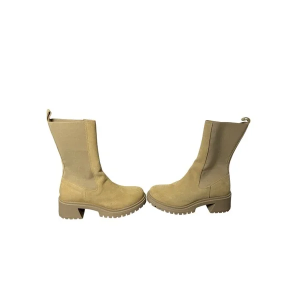 Steve Madden Hesitant Chelsea Lug Boots Sand Suede Platform Size 10‎ NWT