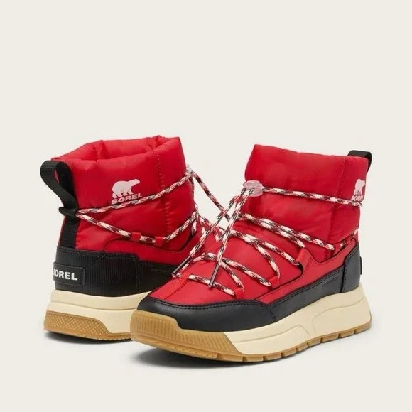 SOREL Whitney III Waterproof Bootie, Winter/Snow Boot,‎ Red, Size 8.5, NWT