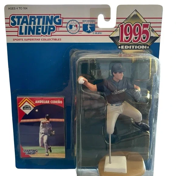 1995 Starting Lineup Andujar Cedeno Houston Astros Action Figure Card Coin 5