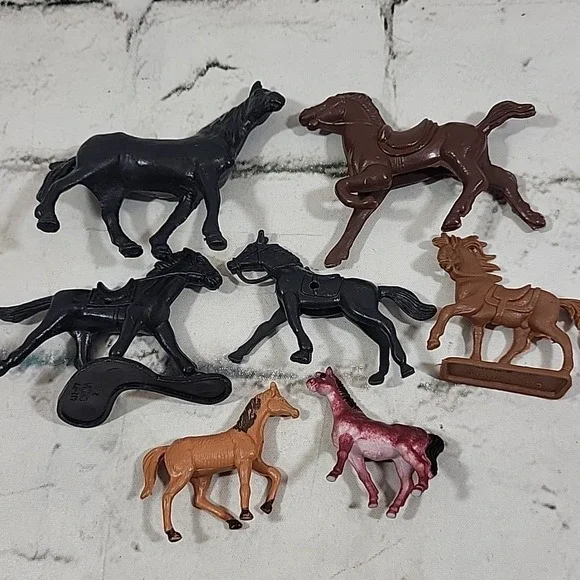 Vintage Horse Figures Western Rodeo Farm Animals Plastic Lot Of‎ 7