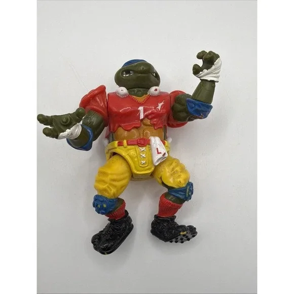 Vintage TMNT Leonardo Football Player Action Figure Teenage Mutant Ninja Turtles