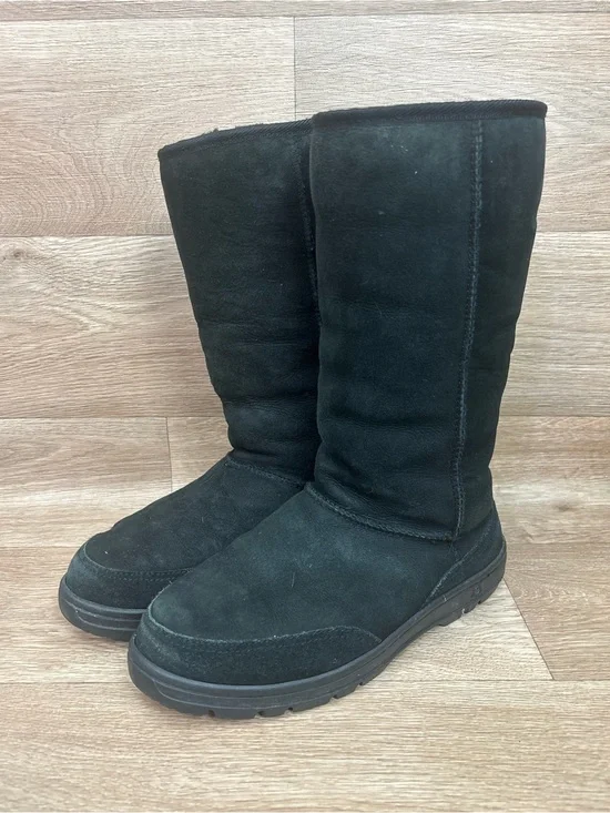 UGG Black Suede Tall Winter Boots