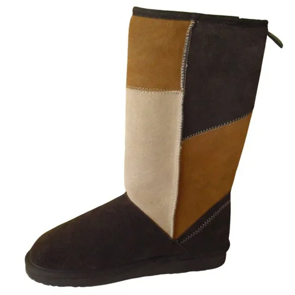 Nine West Women's Suede Faux Fur Winter Snow Boots Brown 9 M NIB 🦋 🌸
