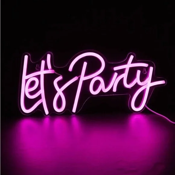Let’s Party 1pc Slogan Shaped LED Neon Light