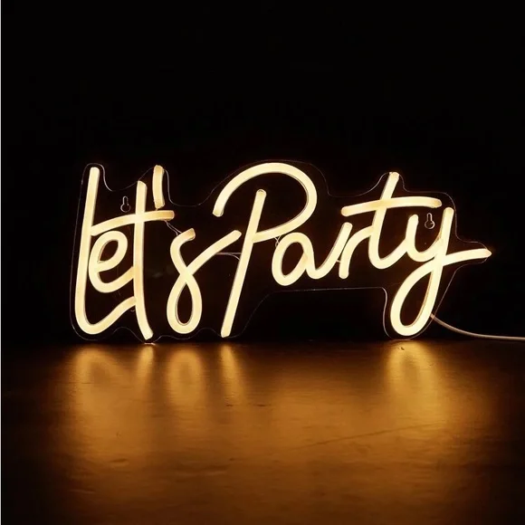 Let’s Party 1pc Slogan Shaped LED Neon Light