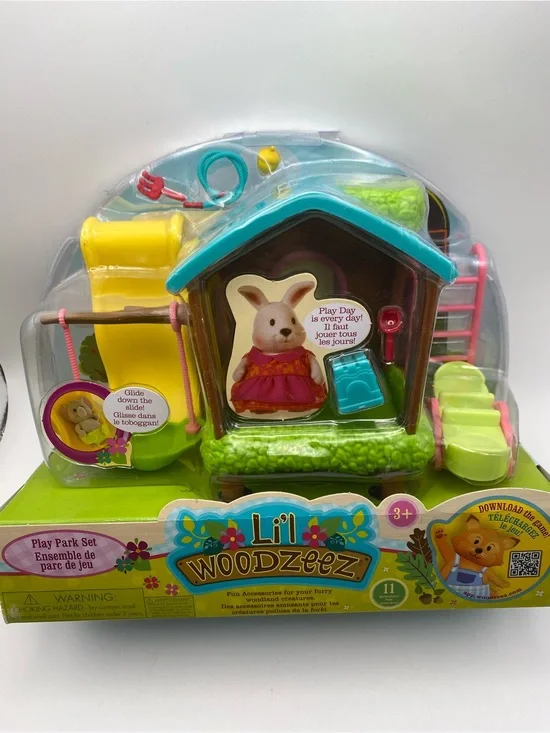 Li'l Woodzeez Play Park Set - Teal, Yellow & Pink