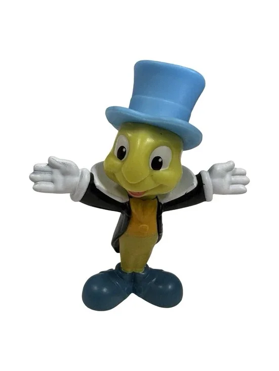 Disney Jiminy Cricket Collectible Figurine Blue Hat Black Jacket Under 3 Inch