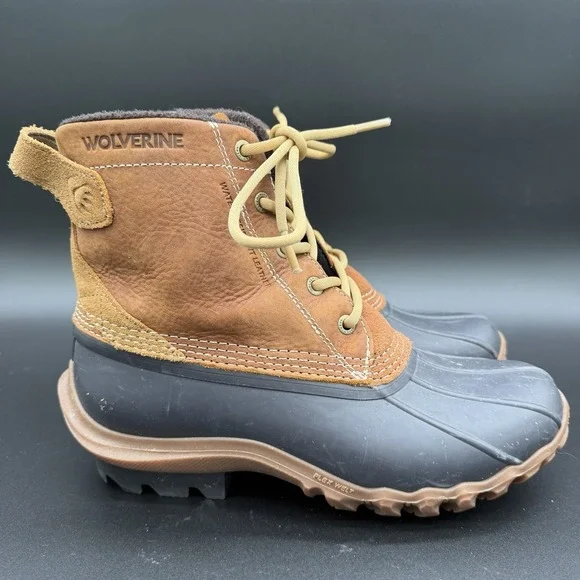 Wolverine water Resistant Leather duck boots Rain Boots Womens Size 9