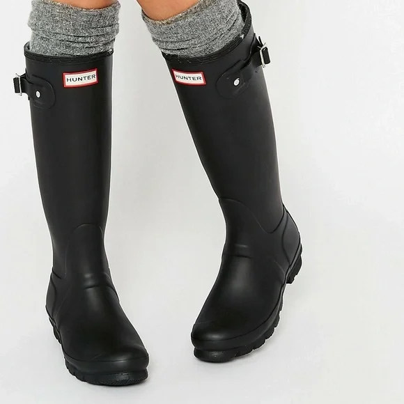 Hunter Black Tall Rain Boots