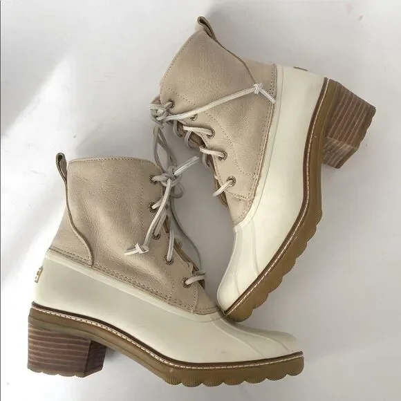 Sperry Topsider Women's Saltwater Heel Leather Rain Duck Boot Sz 9 NWOT