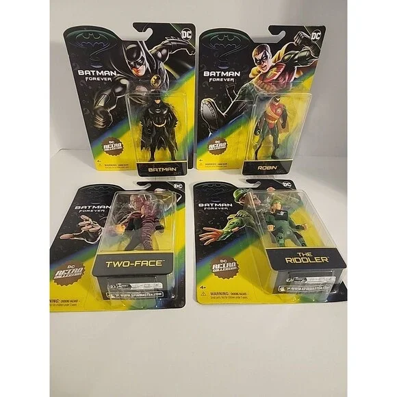 Batman Forever Lot Of 4 Action Figures Retro Collection 2024 Spin Master DC