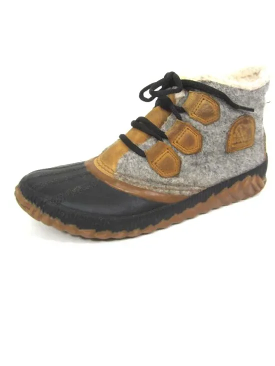 Sorel Womens 6.5 Out 'N About Duck Boots Quarry Edition Waterproof Gray Lace Up
