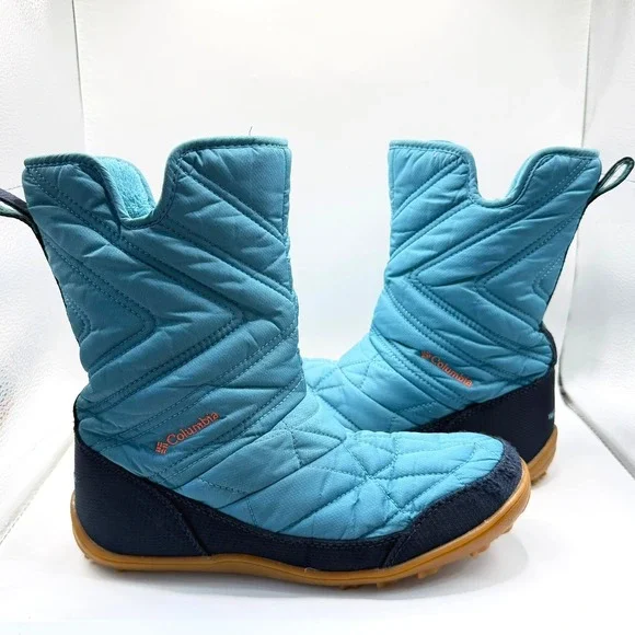 Columbia Minx Mid II Omni-Heat‎ Waterproof Blue Quilted Winter Boots Womens