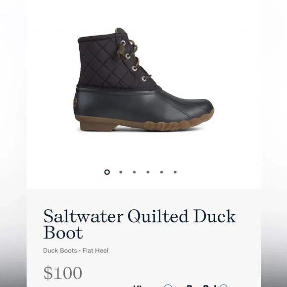 Sperry Gulf Quilted Black Boots