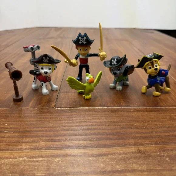 PAW Patrol Pirate Pups Action Pack Lot Ryder Swords Marshall Chase Rocky Parrot