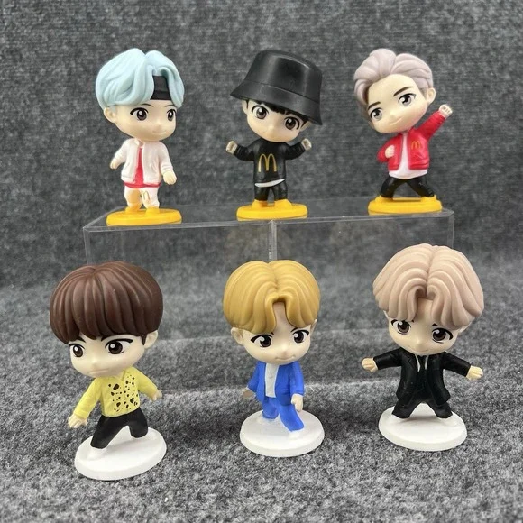 Lot Of 6 McDonald's Tiny Tan BTS 2025 Encore Happy Meal Toy Figures RM Suga Jung