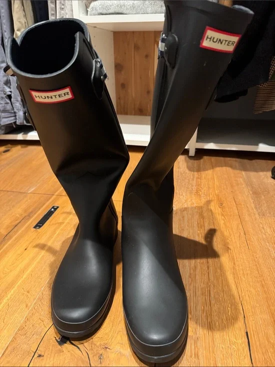 Hunter Black Tall Rain Boots