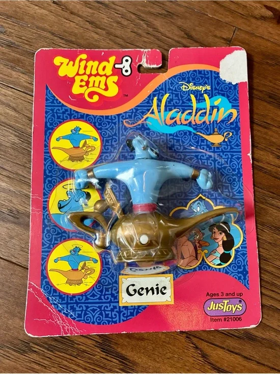 Disney’s Aladdin Genie of the Lamp Collectible Wind Ems Plastic Toy Vintage 1993