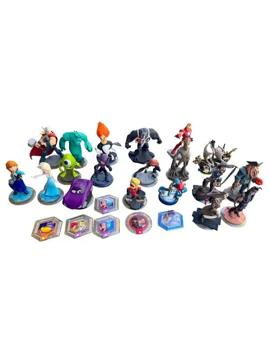 Disney Infinity Figures & Power Discs Lot - Marvel Star Wars Frozen & More