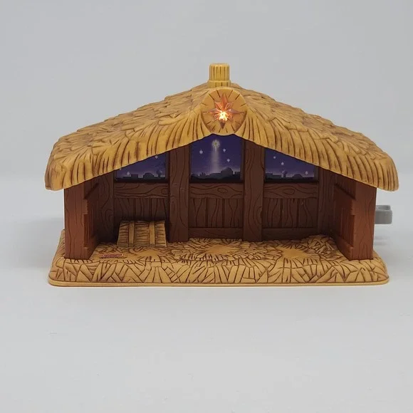 Fisher Price Little People Nativity Manger 2002 Vintage Brown Tan Plastic TESTED