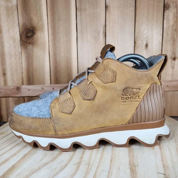 Sorel Kinetic Caribou Boots Womens 8.5 Brown Leather Waterproof‎ Winter Snow