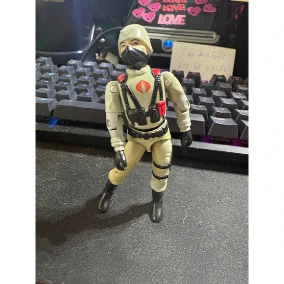Vintage 1984 GI Joe Cobra Firefly Action Figure Hasbro 3.75 Inch Grey Masked